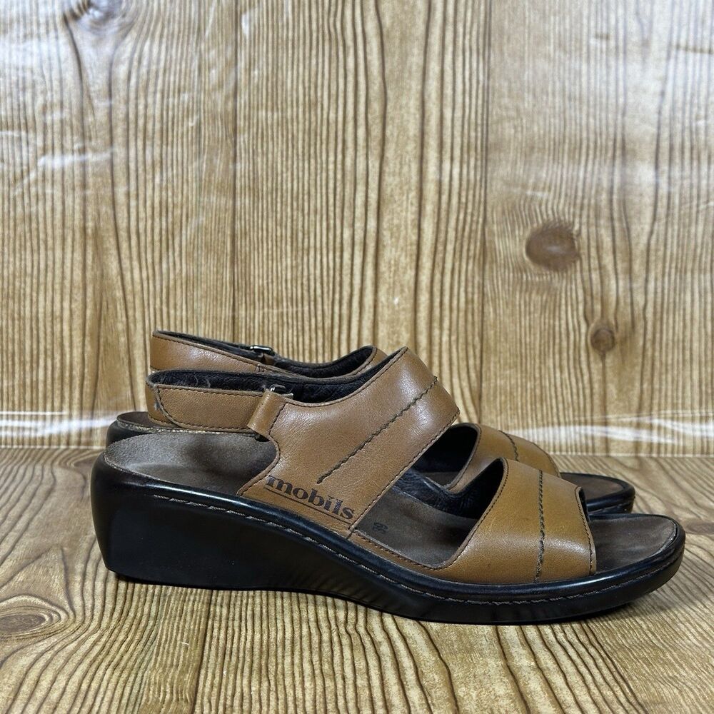 Mephisto‎ Air Relax Slingback Sandals Brown Leather Strap Women’s Size 39 US 8.5